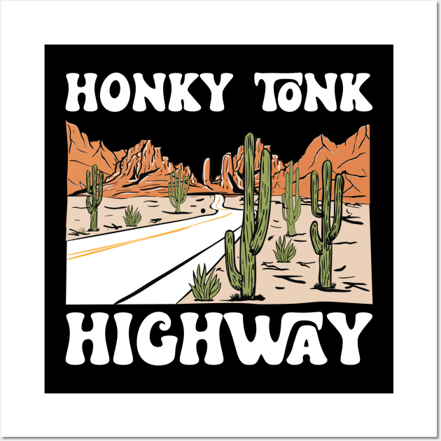 Honky Tonk Highway Desert Cactus Wall Art by AnnetteNortonDesign